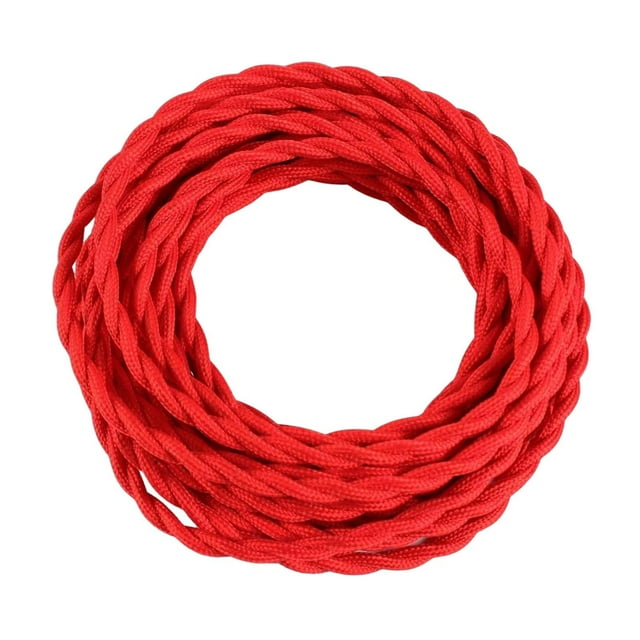 Cable de luz colgante, cable de lámpara, retro, con cuerda de cáñamo retorcida, cable de lámpara de decoración de 5 m para cocina y dormitorio rojo