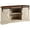 Brown-White Oak, variant on Pemberly Row Rustic Wood Corner TV Stand for TVs up to 52" in Oak/Solid White