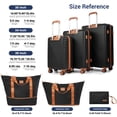 thumbnail image 2 of Hardside Luggage Sets Lightweight Suitcase with Spinner Wheel TSA Lock Travel Duffel Bag, Black, 2 of 7