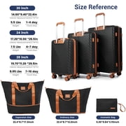 Hardside Luggage Sets Lightweight Suitcase with Spinner Wheel TSA Lock Travel Duffel Bag, Black
