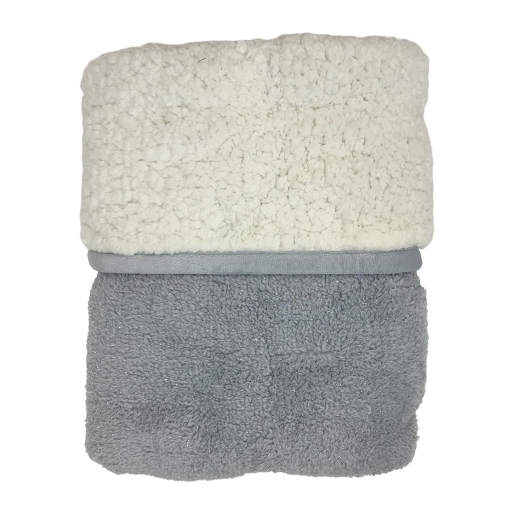 Cuddle Duds Gray with Silver Fleck Sherpa Fleece Micro Plush Throw
