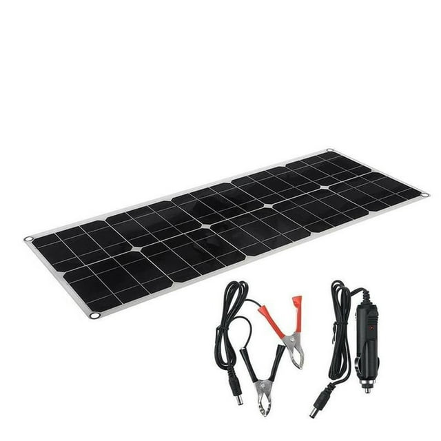 yeacher 40W Monocrystalline Solar Panel with USB/DC Output, Waterproof, Lightweight & Durable for Outdoor Use, Black