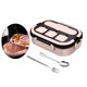 thumbnail image 1 of Contenedores de comida de acero inoxidable Fiambrera Bento de metal a prueba de con asa para niños y adultos para almuerzos escolares de trabajo Rosado Soledad contenedor de almuerzo, 1 of 10