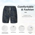 thumbnail image 6 of Picia Golden Peonies pattern Mens Swim Trunks with Compression Liner Stretch Beach Shorts Quick Dry with Zipper Pockets No-Chafing Board Shorts-Medium, 6 of 9