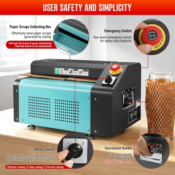 Supvox Cardboard Shredder Machine Producing Protective Honeycomb Packing Pads