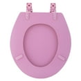 thumbnail image 2 of Fantasia 17 Inch Tea Rose Standard Wood Toilet Seat, 2 of 2