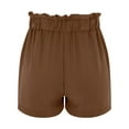 thumbnail image 4 of WAYUTE Womens Shorts High Waisted Shorts Striped Ruffle Stretch Beach Short with Pockets Casual Soft Comfort Summer Dailywear, 4 of 5