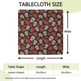 thumbnail image 2 of Brown Skull Rose Pattern Square Fitted Tablecloth with Elastic Edge,Square Table Cover,Washable Elastic Table Cover for Home Kitchen Party Decor 34"x34", 2 of 6