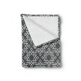 thumbnail image 2 of Grey and White Soft Flannel Fleece Throw Blanket, Moroccan Star Pattern Traditional Tile Symmetrical Motifs, Cozy Plush for Indoor and Outdoor Use, 70" x 90", Charcoal Grey White, by Ambesonne, 2 of 5