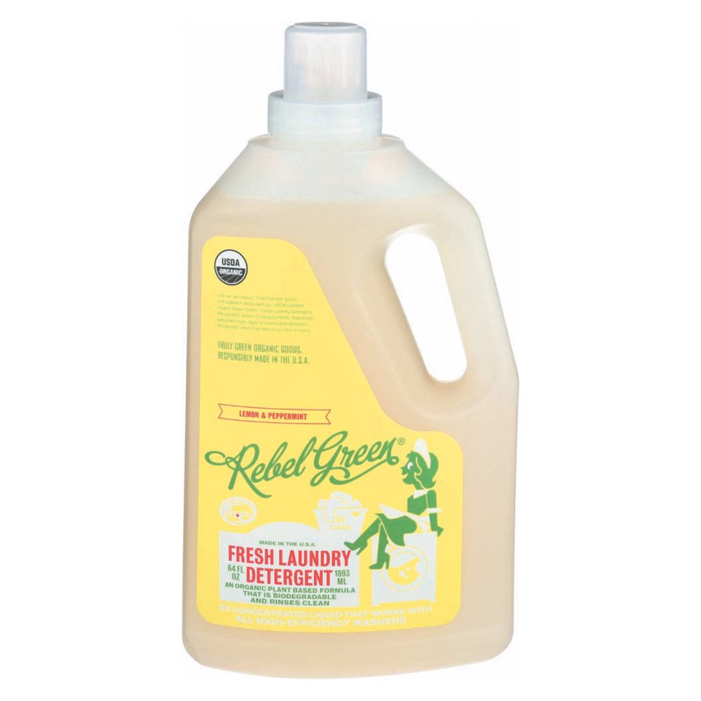 Rebel Green Laundry Detergent Organic Peppermint and Lemon Case