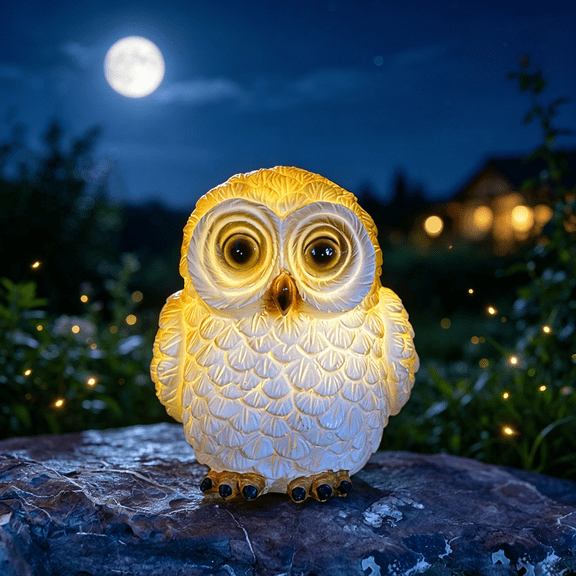 Garden Solar Sculpture Brown Owl Light with LED Lights Outdoor Solar Light for Patio, Lawn & Yard Decorations,Gifts (1 Brown Pack)