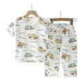 thumbnail image 2 of Dezsed Baby Girl Boy Clothes Outfits Clearance Summer Toddler Casual Short Sleeve Loungewear Thin Air-conditioned Clothing Home Clothing Two Piece Set Yellow 6-7 Years, 2 of 4