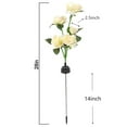 thumbnail image 6 of [Upgraded 5 Flowers] Solar Lights Outdoor Garden Decor Rose Stake Lights, Waterproof Realistic Artificial Flowers for Outdoor Flower Bed Patio Yard Pathway Memorial Cemetery Grave Decorations, Red, 6 of 7