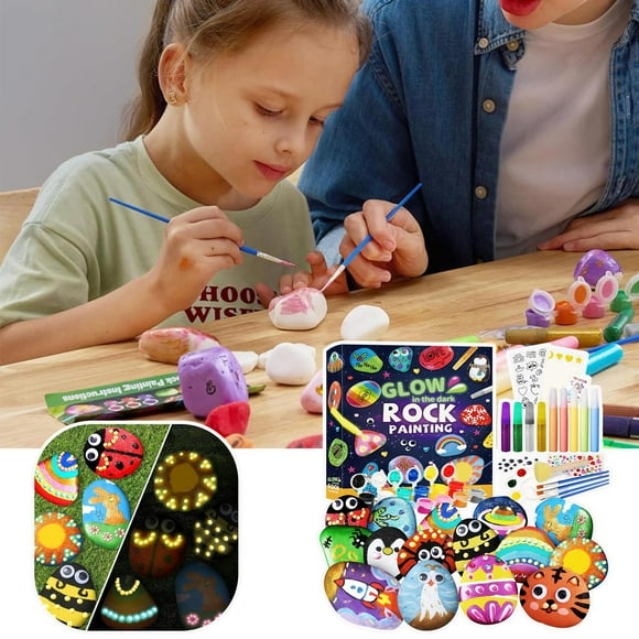 IMENGL Rock Painting Kit Glow In The Kit Arts And Crafts For Kids Art Toy Kids Craft Paint Kits Arts & Crafts For Boys Girls Birthday Gift Toy Fun Science,Science And Technology Books,Science And Te