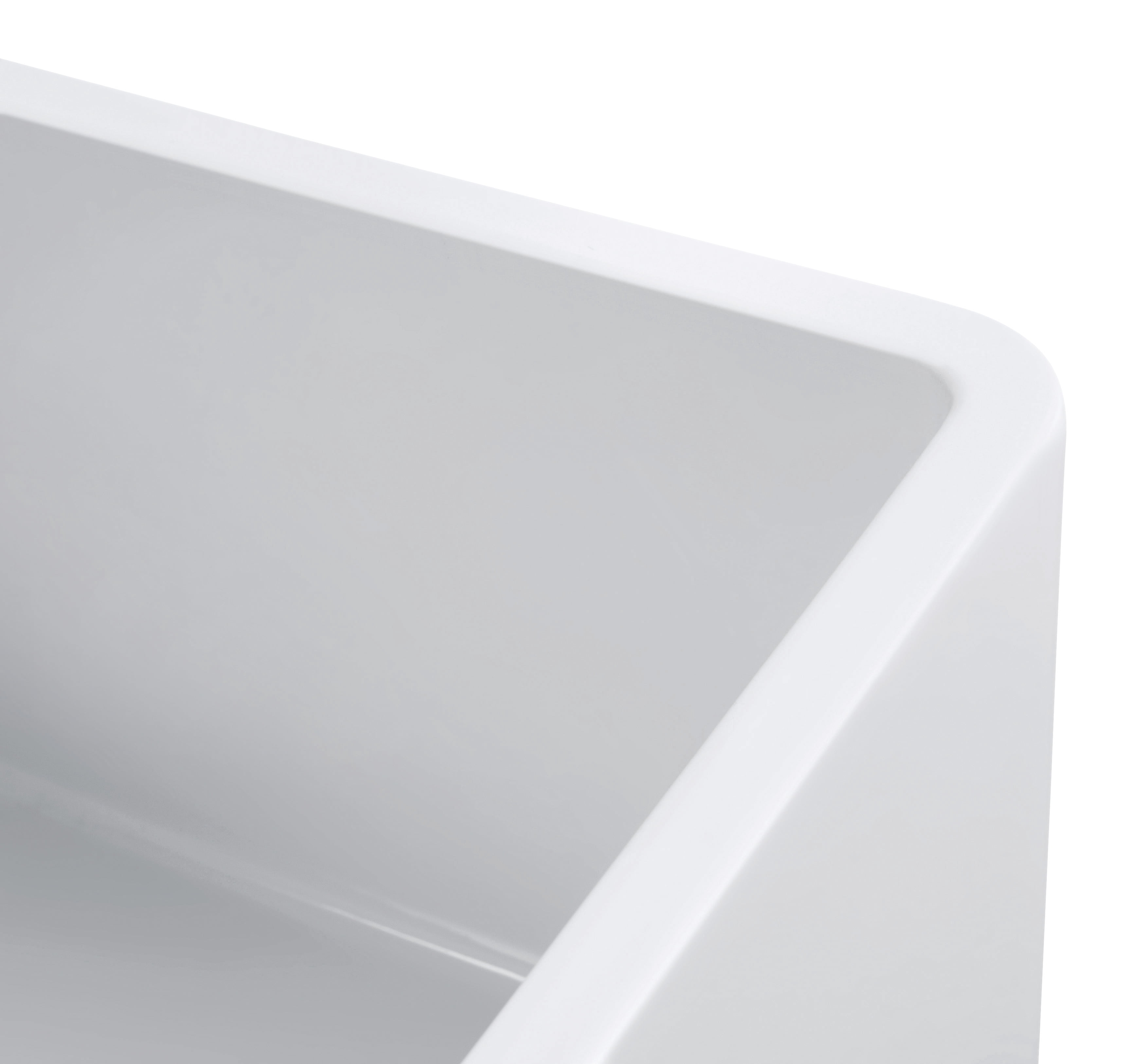 Sutton Place Farmhouse Fireclay 27" Kitchen Sink with Grid and Strainer in White