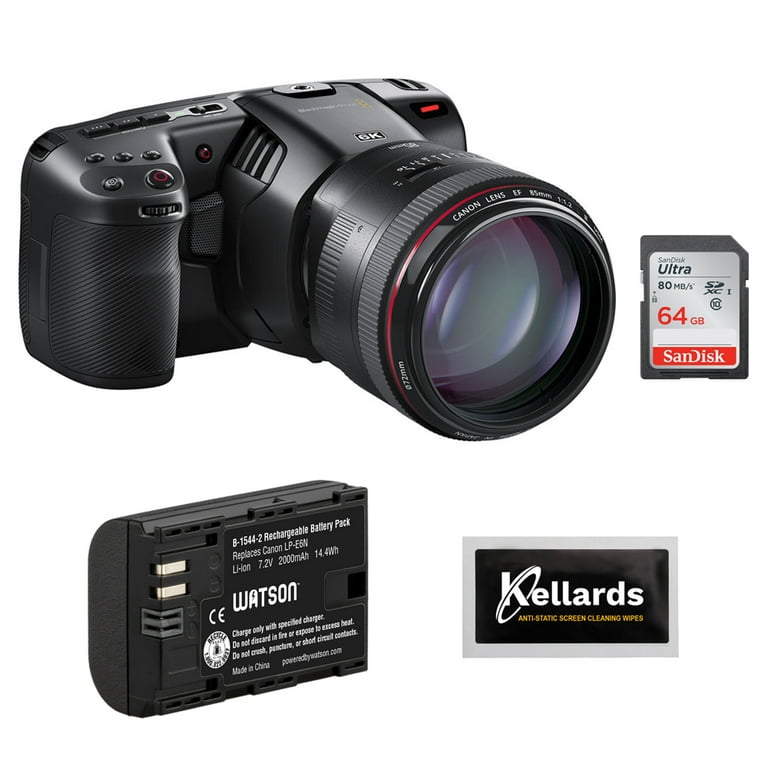 Blackmagic Design Pocket Cinema Camera 6K Pro Bundle with 64GB Pro Memory  Card, Li-Ion Battery Pack & Charger