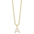 thumbnail image 3 of Auriga Fine Jewelry 925 Sterling Silver Gold-plated 3-5.5 mm FWC Pearl LETTER A 18in Necklace for Women 18", 3 of 6