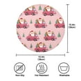 thumbnail image 3 of 15.4" Round Placemat Set of 4 Polyester Fabric Place Mats Non-Slip Dining Kitchen Table Mats for Kitchen Party Decor Santa Claus Driving in Red Cars, 3 of 5