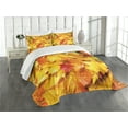thumbnail image 3 of Ambesonne Fall Quilted Bedspread Set 3 Pcs, Wet Maple Leaves Nature, Queen Size, Multicolor, 3 of 5