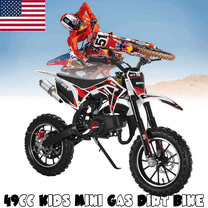 Seipouy 49cc 2-Stroke Kids Dirt Bike, Pocket Gas Motorbike, Off Road Gas Power Mini Pocket Motorcycle with Front Rear Disc Brakes, Mini Dirt Scooter Bike Pocket, Racing Max Speed 40km/H