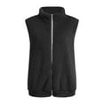 thumbnail image 4 of BKQCNKM Puffer Vest Women Vests for Women 2024 Women's Solid Color Fashion Casual Sleeveless Pocket Zipper Coat Cropped Puffer Vest, Black 4XL, 4 of 5