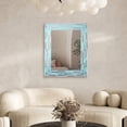 thumbnail image 3 of Head West Mosaic Printed Reeded Tiled Sea Glass Aqua Blue Wall Mirror for Bathroom 24x30", 3 of 8