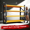 thumbnail image 4 of AUHUP 4-Tier Garage Storage Shelves 3000LBS Heavy Duty Metal Shelving 48" W Shelving Unit for Warehouse,Basement Industrial,Home Utility Rack Shelf,48"W x 24"D x 70"H, Black&Yellow, 4 of 11