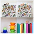 thumbnail image 6 of Yayeee Canvas Storage Basket with Handles for Shelves Fabric Bins Closet Organizer, Purple Vegetables Pattern, 6 of 8