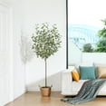 thumbnail image 5 of DR.Planzen Artificial Eucalyptus Plants 6Ft Fake Eucalyptus Plant in Pot Faux Tree for Home Decor Indoor Living Room Office Perfect Housewarming Gift 1Pack, 5 of 9