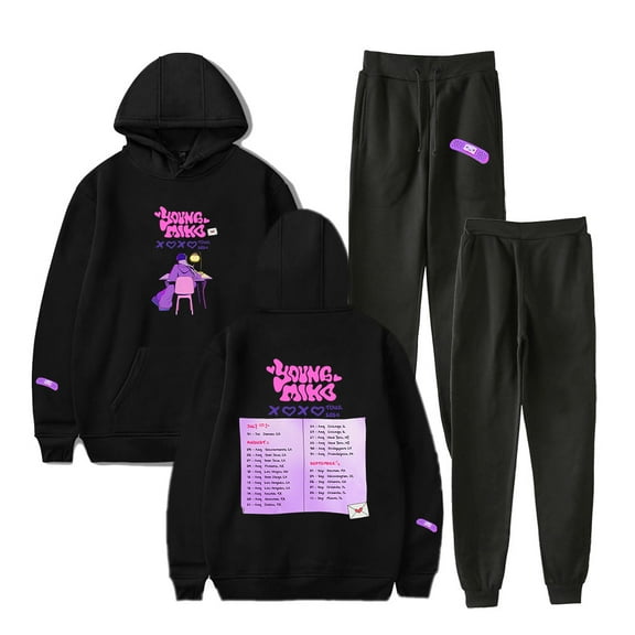 Young Miko XOXO Tour Hoodies Set Merch For Men/Women Sweatshirt Pants Two Piece Set Cosplay Hooded Streetwear