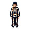 thumbnail image 4 of CAIVO Girls Halloween Outfit Sets Skeleton Printed Hooded Long Sleeve Sweatshirt Pants Two Piece Casual Fall Tween Pullover Tracksuit Kid Party Matching Clothing Set, 4 of 5