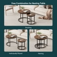 thumbnail image 4 of Algherohein Round Nesting Coffee Table Modern Marble Top Set of 2 for Living Room Black, 4 of 9