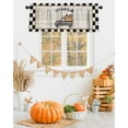 thumbnail image 2 of Valances for Windows Fall Harvest Thanksgiving Day Black Truck Pumpkin Wood Grain Rod Pocket Cafe Window Treatments Valance Curtains for Kitchen Bathroom Laundry Basement Windows 42"x12", 2 of 6