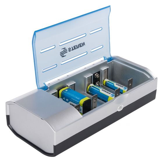 Cargador Universal de Pilas Steren AA AAA C D y 9V (No incluye pilas)