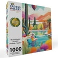 thumbnail image 3 of Blossoming Desert: Poolside Paradise - Premium 1000-Piece Jigsaw Puzzle by Cross & Glory, Eco-Friendly, Vibrant Colors, Satin Finish, 20x27 Inches, Adult Challenge, 3 of 3