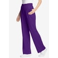 thumbnail image 3 of Woman Within Plus Size 7-Day Wide-Leg Elastic-Waist Stretchy Knit Pant, 3 of 6