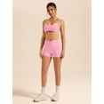 thumbnail image 5 of PISONIC Workout Sets for Women 2 Piece Twist Back Layered Sports Bra Mini Shorts Yoga Pilates Outfits Active Wear, 5 of 6