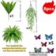 thumbnail image 5 of Adorno de pared con hojas persas artificiales | Decoración vegetal artificial para el hogar y la oficina | Cesta colgante con plantas artificiales y detalles dorados, 5 of 9