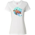 thumbnail image 3 of Inktastic Vero Beach, Florida Swimming Sea Turtle with Bubbles Women's T-Shirt, 3 of 5