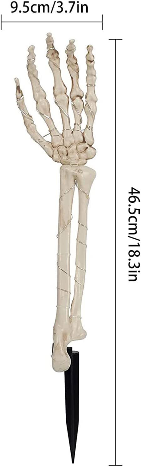 Solar Halloween Skeleton Skull Hand Lights, 40LEDs Hands 8 Mode String Lights, Plastic Scary Halloween Party Props Decoration Outdoor