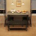 thumbnail image 3 of Dining Table for 4,Kitchen Dinner Table with Upholstered Bench,Kitchen Table and Chairs for 4,Farmhouse Wooden Eating Table for Home Dining Room Small Space, 3 of 9