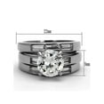 thumbnail image 2 of 4.35 Ct Cubic Zirconia Stainless Steel Engagement Wedding Ring 3pc Set Size 9, 2 of 5