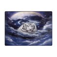 thumbnail image 2 of Tiger Clouds and Moon White Area Rug Washable 80 x 58 Floor Carpet Mat Non Slip for Bedroom Living Room Home Decor, 2 of 7