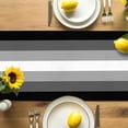 Black White Table Runner, Ombre Stripe Cotton Linen Table Cloth ...