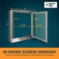 thumbnail image 5 of Complete Basement Egress Windows Kit - Window Covers - Egress Window Well Kit with Ladder - Basement Well Covers - Argon Filled Basements Windows - 55"L x 36"W x 60"D, 5 of 6
