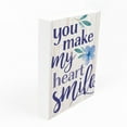 thumbnail image 3 of You Make My Heart Floral Blue 7.3 x 5.5 Pine Wood Valentine's Word Block Sign, 3 of 5