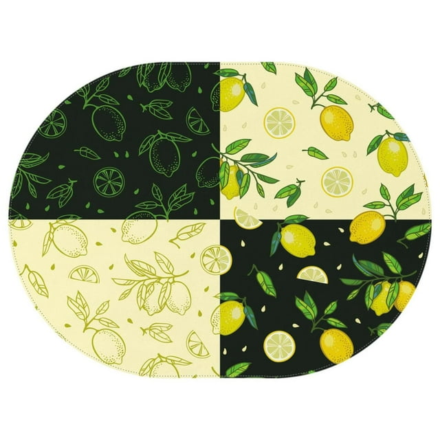 Nappe Ovale Citron Fruits, Nappe Résistante aux Plis en Polyester, Nappes Imperméables Réutilisables pour Déco Maison Été Printemps Pique-Nique Salle à Manger Vacances (Ovale,54x72 Pouces)