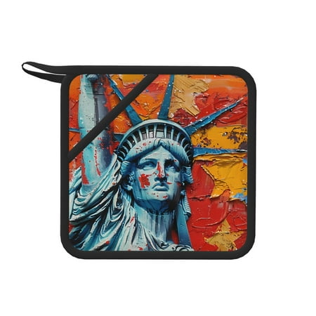 

1 Pc Silicone Anti-Hot Hot Pads Oven Mitts Heat Resistant Pot Holders With Pockets Non Slip Oven Glove Potholder For Kitchen Cooking Bbq Baking 7.1in Celebrating Independence Day (10)