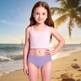 thumbnail image 2 of XinghaiYIDE Girls UPF 50+ Two-Piece Rash Guard Swimsuit,Kids Swim Shorts,Sun Protection Sport Bathing Suit for Toddlers & Kids,Sizes 90-140 A-Purple1, 2 of 9