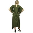 thumbnail image 2 of Bimba Women's Dark Olive Green Asymmetrical Hem Maxi Dress With Scarf Dresses-12, 2 of 9